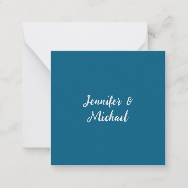 Professional minimalist ocean blue calligraphy card (Front)