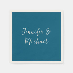 Professional minimalist ocean blue calligraphy napkin