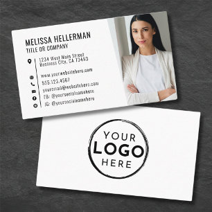 Professional Minimalist Photo Company Your Logo Business Card
