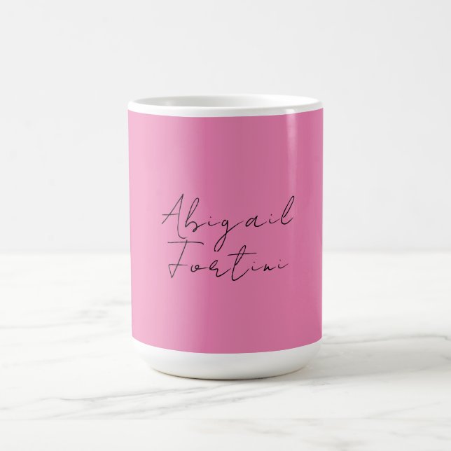 Professional minimalist pink modern your name coffee mug (Center)