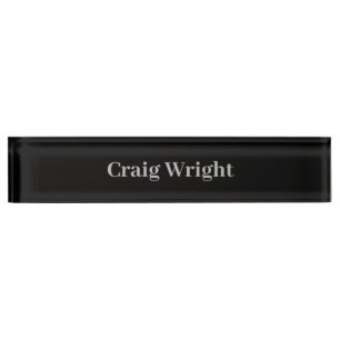 Professional Minimalist Plain Black Personalised Nameplate