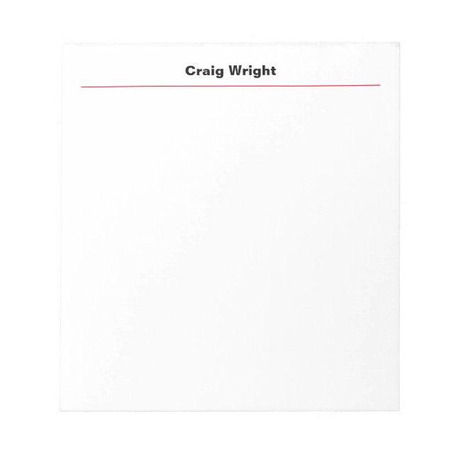 Professional Minimalist Plain Bold Personalised Notepad (Front)