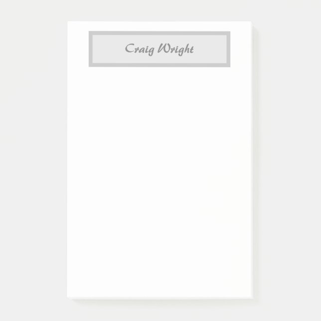 Professional Minimalist Plain Classic Handwriting Post-it Notes (Front)