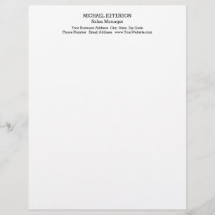 Professional Minimalist Plain Classical Custom Letterhead