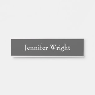 Professional minimalist plain dark grey classical door sign