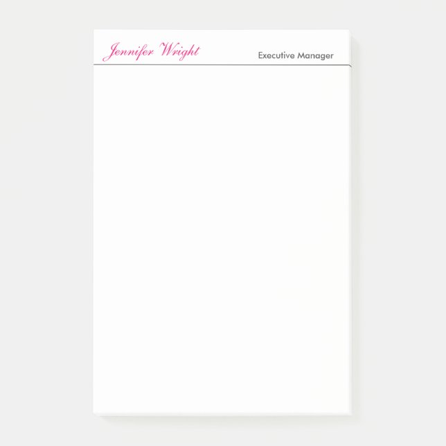Professional minimalist plain elegant calligraphy post-it notes (Front)