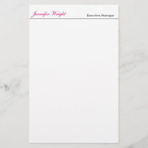 Professional minimalist plain elegant calligraphy stationery
