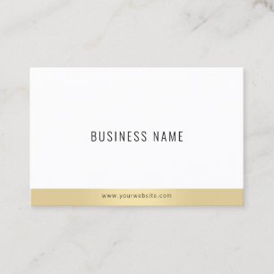 Professional Minimalist Plain Elegant Gold White Business Card
