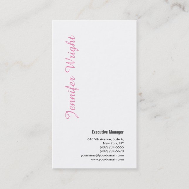 Professional minimalist plain elegant modern business card (Front)