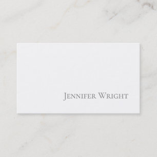 Professional minimalist plain grey white  business card