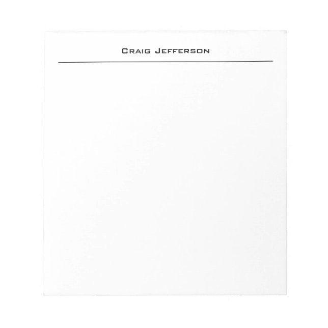 Professional Minimalist Plain Modern Notepad (Front)