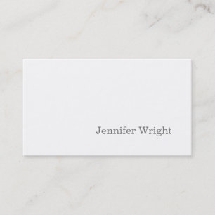 Professional minimalist plain simple white business card