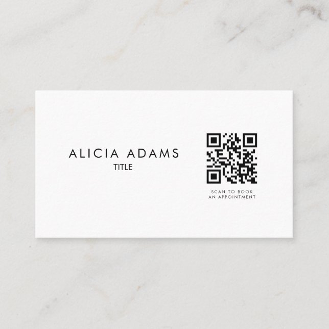 Professional Minimalist QR Code Business Card (Front)