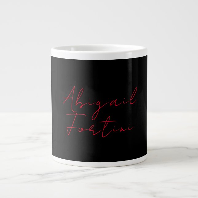Professional minimalist red black modern large coffee mug (Front)