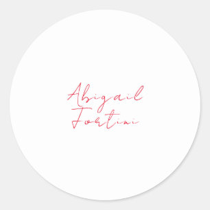 Professional minimalist red white modern classic round sticker