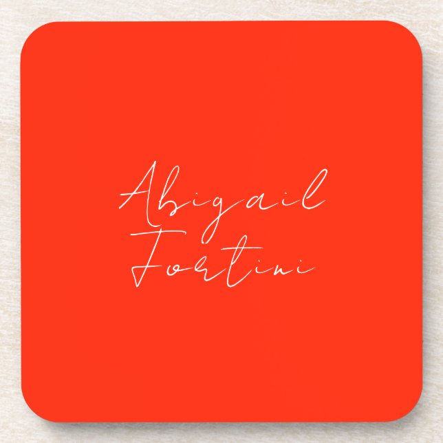 Professional minimalist red white modern coaster (Front)