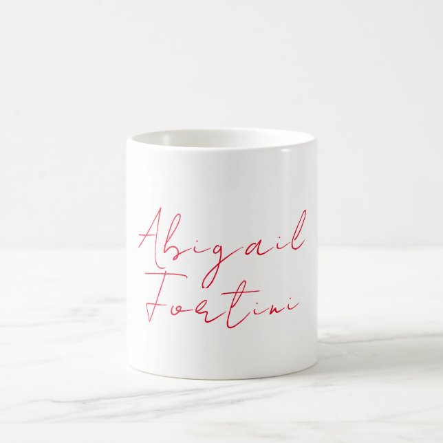 Professional minimalist red white modern coffee mug (Center)