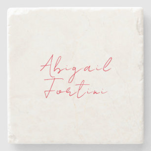 Professional minimalist red white modern stone coaster