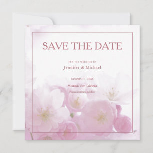 Professional Minimalist Rose Gold Colour Floral Save The Date
