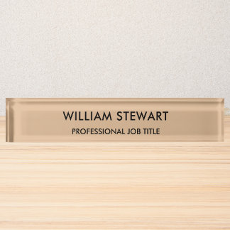 Professional Minimalist Rustic Employee Staff Nameplate