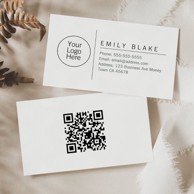 Professional Minimalist Scannable QR code Business Card (Creator Uploaded)