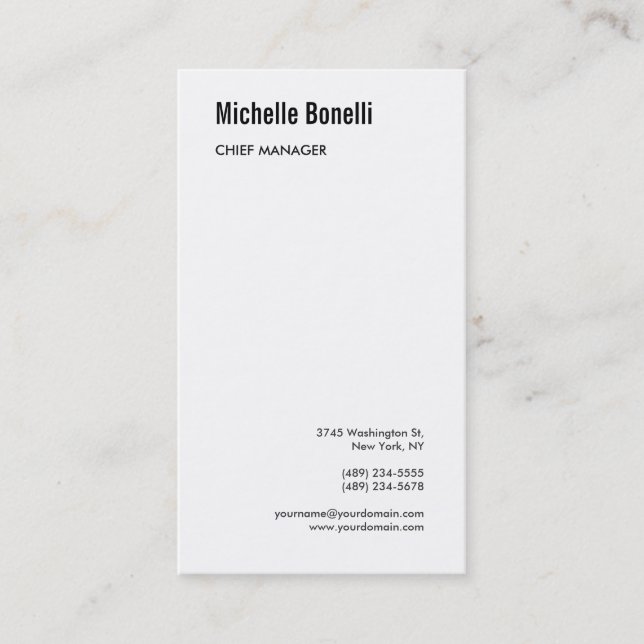 Professional Minimalist Simple Modern Business Card (Front)