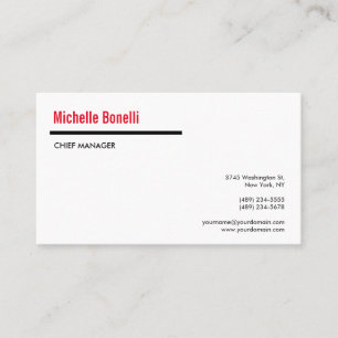 Professional Minimalist Simple White Modern Custom Business Card