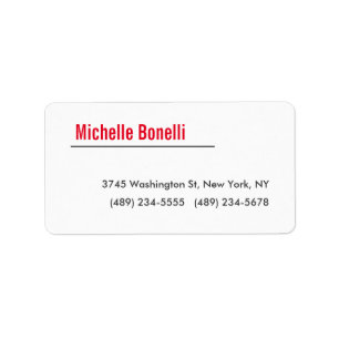 Professional Minimalist Simple White Modern Plain Label