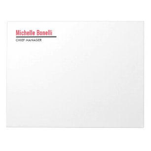Professional Minimalist Simple White Modern Plain Notepad