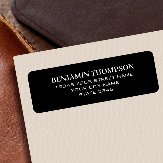 Professional Minimalist Sleek Black Return Address Label (Creator Uploaded)