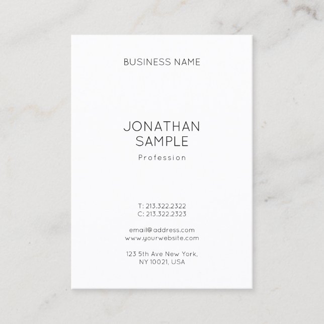 Professional Minimalist Template Modern Elegant Business Card (Front)