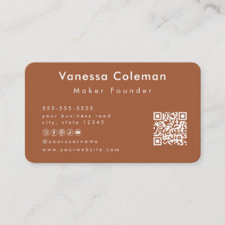 Professional Minimalist Terracotta Business Card