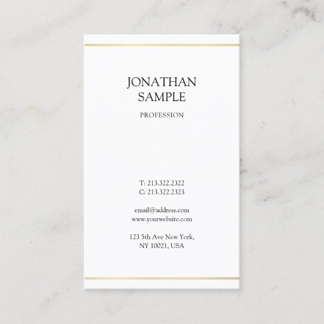 Professional Minimalistic Elegant Design Modern Business Card (Front)