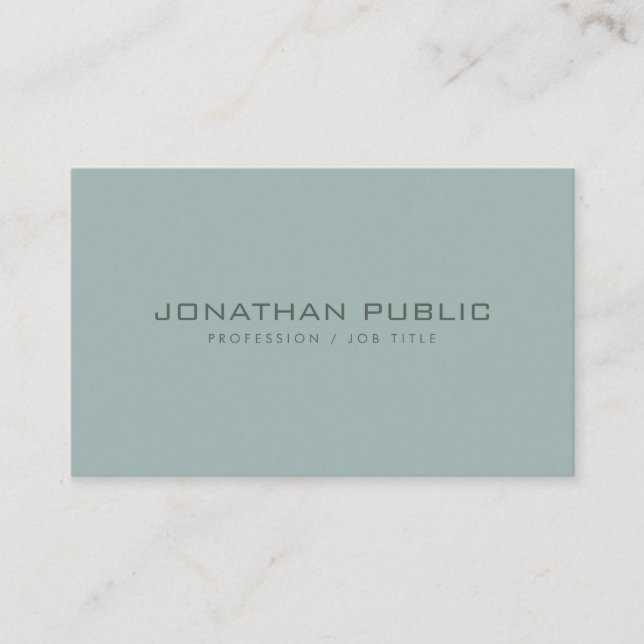 Professional Minimalistic Elegant Plain Modern Top Business Card (Front)
