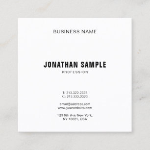 Professional Minimalistic Modern Design Elegant Square Business Card