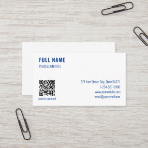 Professional Minimalistic Simple QR Code Business Card