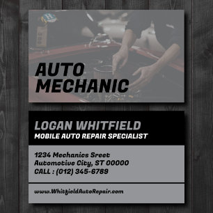 Professional Mobile Auto Repair Specialist Business Card