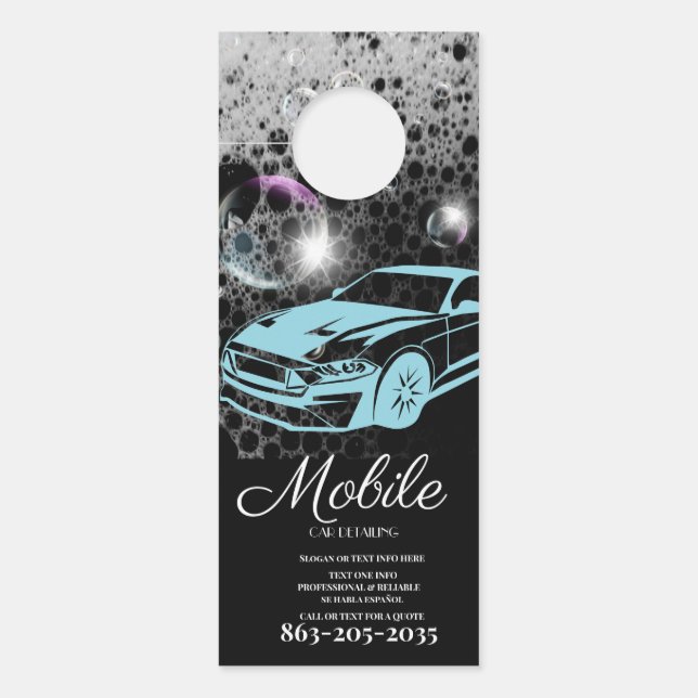 Professional Mobile Car Detailing Wash Door Hanger (Front)