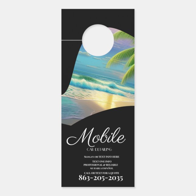 Professional Mobile Car Detailing Wash Photo Door Hanger (Front)