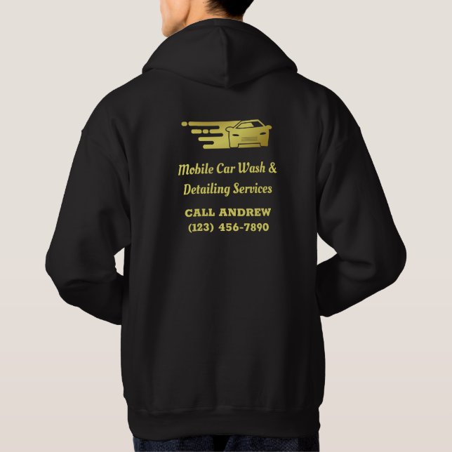 Professional Mobile Car Wash Business Marketing Hoodie (Back)