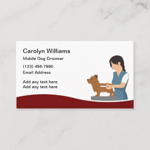 Professional Mobile Dog Grooming Business Card