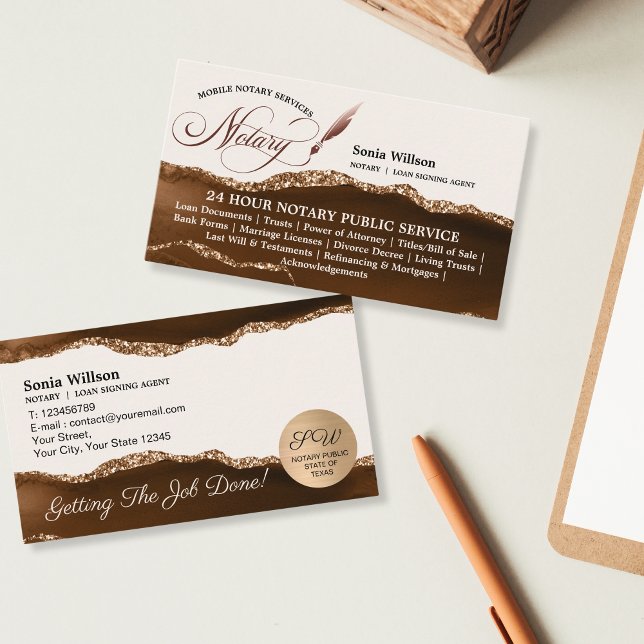 Professional Mobile Notary & Loan Signing Agent Business Card (Creator Uploaded)