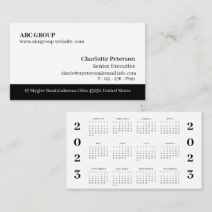Professional Modern 2023 Calendar Business Card