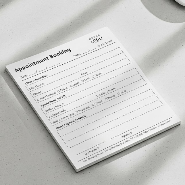 Professional Modern Appointment Reminder Logo Notepad (Creator Uploaded)