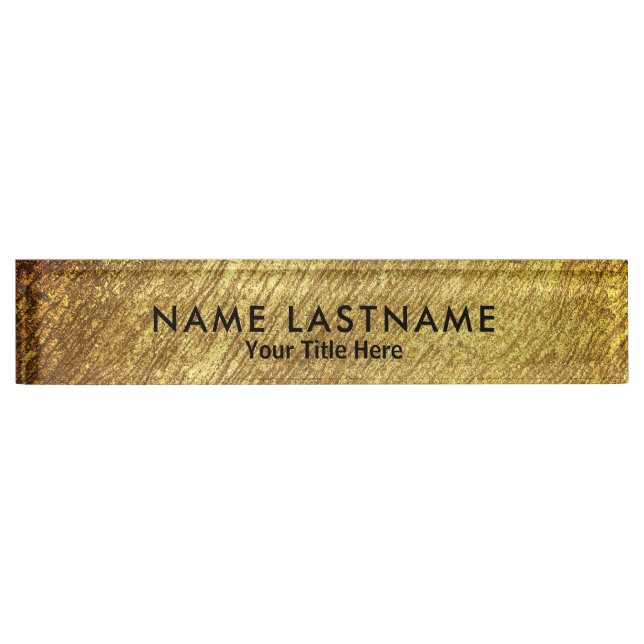 Professional Modern Black and Gold Office Nameplate (Front)