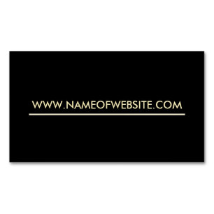 Professional Modern Black and Gold Plain Website Magnetic Business Card