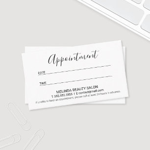 Professional Modern Black and White Appointment Card