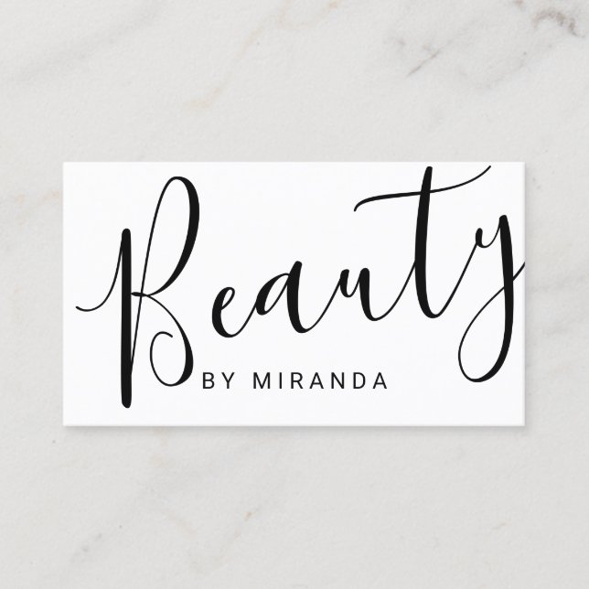 Professional Modern Black and White Makeup Artist Business Card (Front)