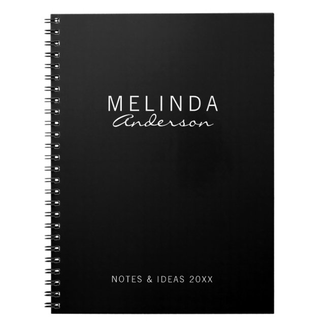 Professional Modern Black and White Notebook (Front)