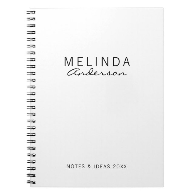 Professional Modern Black and White Notebook (Front)